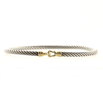 David Yurman Cable Buckle Bracelet Sterling Silver and 18K Yellow Gold 3mm