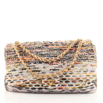 Chanel Coco Cuba Flap Bag Quilted Tweed Maxi