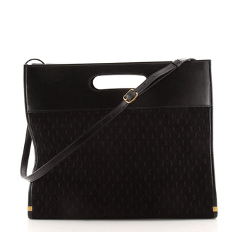 Saint Laurent Cutout Convertible Tote Monogram All Over Suede