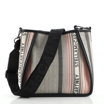 Stella McCartney Logo Crossbody Bag Striped Canvas Mini