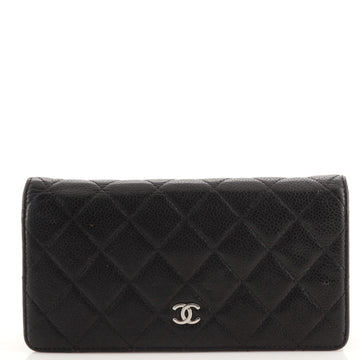 Chanel L-Yen Wallet Quilted Caviar