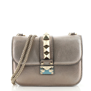 Valentino Glam Lock Shoulder Bag Leather Small