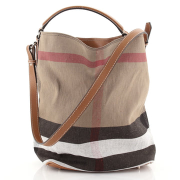 Burberry Ashby Bag House Check Canvas Medium