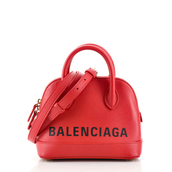Balenciaga Logo Ville Bag Leather XXS