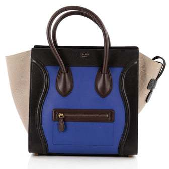 Celine Tricolor Luggage Handbag Leather Mini