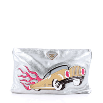 Prada 50's Graphic Clutch Nappa Leather