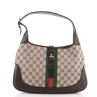 Gucci Web Jackie O Hobo GG Canvas Medium