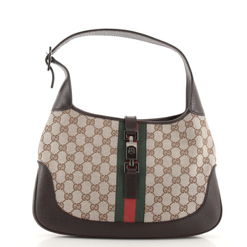 Gucci Web Jackie O Hobo GG Canvas Medium