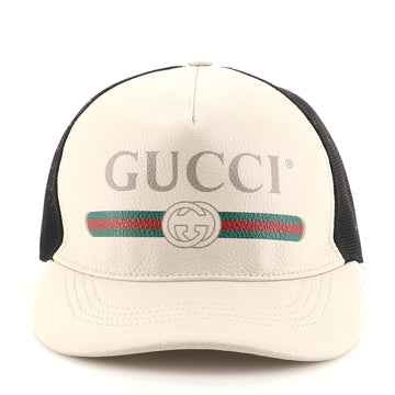 Gucci Logo Baseball Cap Printed Leather