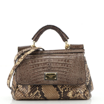 Dolce & Gabbana Miss Sicily Bag Python and Crocodile Small