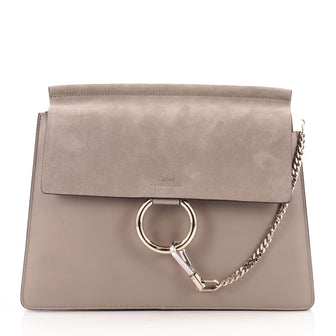 Chloe Faye Shoulder Bag Leather and Suede