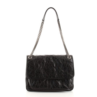 Saint Laurent Niki Chain Flap Bag Matelasse Chevron Leather Medium