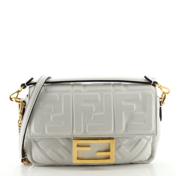 Fendi Baguette NM Bag Zucca Embossed Leather Mini