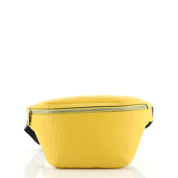 Fendi Zip Waist Bag Zucca Embossed Leather
