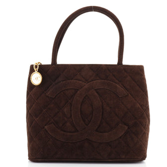Chanel Medallion Tote Quilted Suede