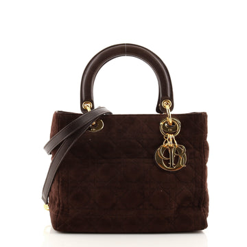 Christian Dior Lady Dior Bag Cannage Quilt Suede Medium