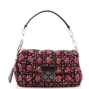 Christian Dior Miss Dior Flap Bag Cannage Quilt Tweed Medium