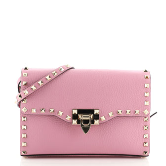 Valentino Rockstud Flip Lock Flap Bag Leather Medium