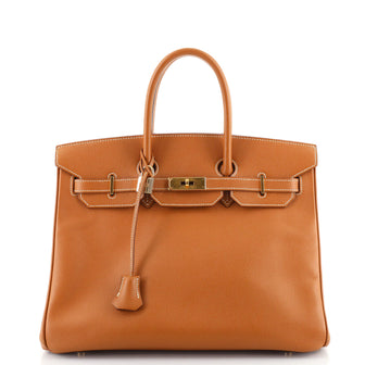 Hermes Birkin Handbag Brown Epsom with Gold Hardware 35