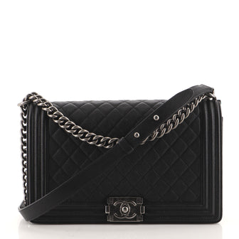 Chanel Boy Flap Bag Quilted Caviar New Medium