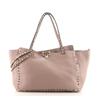 Valentino Rockstud Tote Pebbled Leather Medium