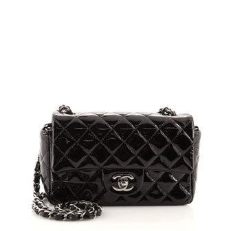 Chanel Classic Single Flap Bag Quilted Patent Mini