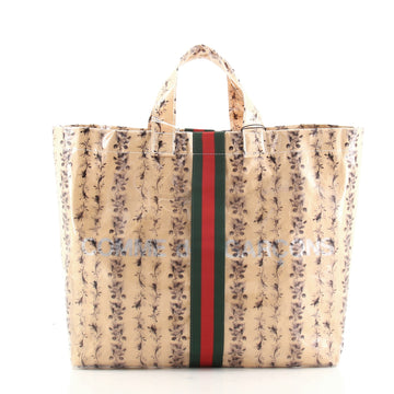 Gucci Comme de Garcons Web Shopping Tote Printed PVC and Paper Medium