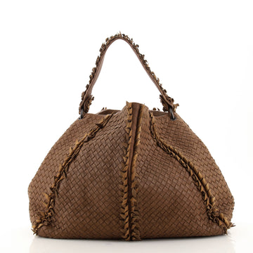 Bottega Veneta Fringe Trim Hobo Intrecciato Nappa Large
