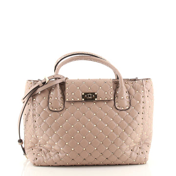 Valentino Rockstud Bowling Bag Quilted Leather Medium