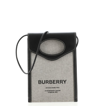 Burberry Logo Pocket Phone Case Canvas with Leather