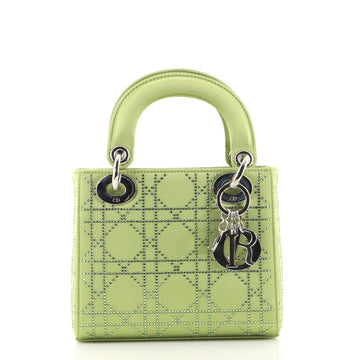 Christian Dior Lady Dior Bag Crystal Studded Cannage Quilt Satin Mini
