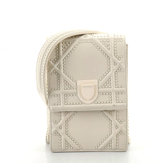Christian Dior Ultra Matte Vertical Clutch on Chain Studded Cannage Stitch Leather