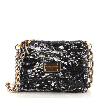 Dolce & Gabbana Miss Charles Flap Shoulder Bag Sequins Mini