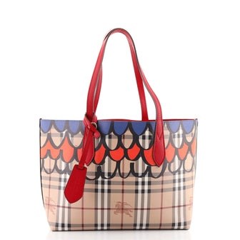 Burberry Doodle Reversible Tote Printed Canvas Medium