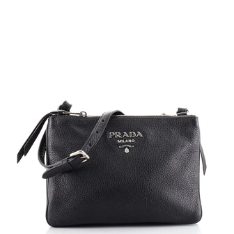 Prada Double Zip Crossbody Bag Vitello Phenix Small