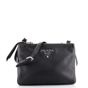 Prada Double Zip Crossbody Bag Vitello Phenix Small