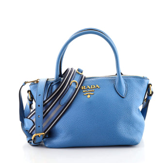Prada Dual Strap Zip Tote Vitello Daino Small