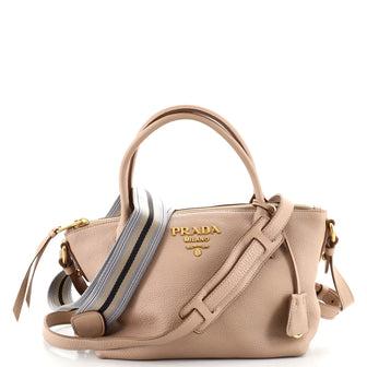 Prada Dual Strap Zip Tote Vitello Daino Small