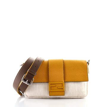 Fendi Baguette Waist Bag Leather and Zucca Canvas
