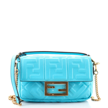 Fendi Baguette NM Bag Zucca Embossed Leather Mini