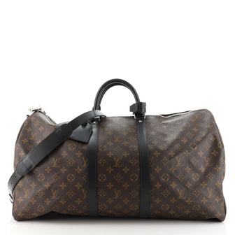 Louis Vuitton Keepall Bandouliere Bag Macassar Monogram Canvas 55