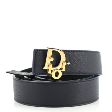 Christian Dior Logo Letter Buckle Belt Leather Wide