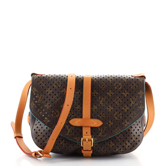 Louis Vuitton Flore Saumur Handbag Perforated Monogram Canvas