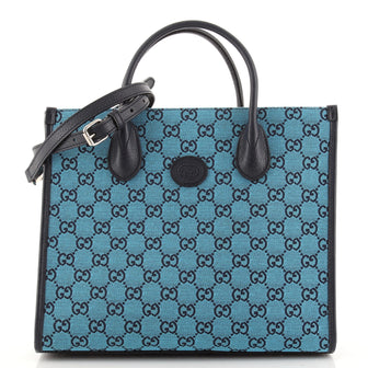 Gucci Structured Top Handle Open Tote GG Canvas Small