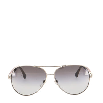 Chanel Aviator Sunglasses Metal with Quilted Leather