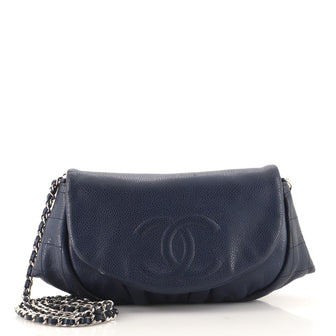Chanel Half Moon Wallet on Chain Caviar