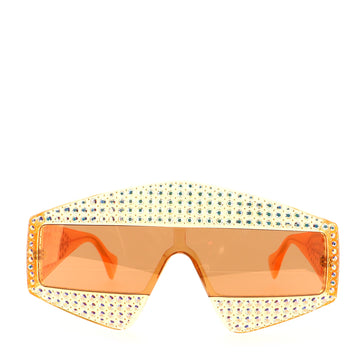 Gucci Hollywood Forever Shield Sunglasses Crystal Embellished Acetate
