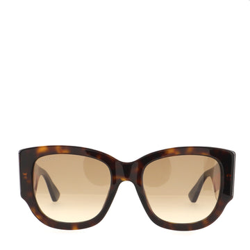 Gucci Rectangular Oversized Web Sunglasses Acetate