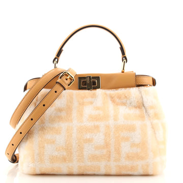 Fendi Peekaboo Bag Zucca Shearling Mini