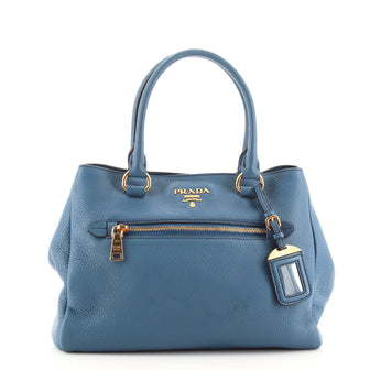 Prada Front Pocket Convertible Tote Vitello Daino Small